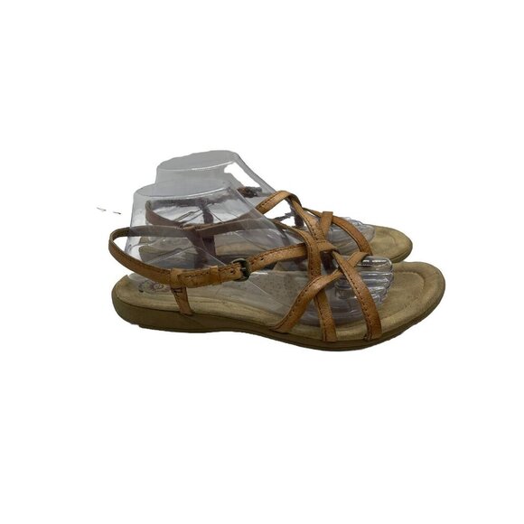 EARTH SPIRIT Gelron 2000 Magnolia Brown Leather Strappy Sandals Women's Sz 9.5 - Picture 1 of 9